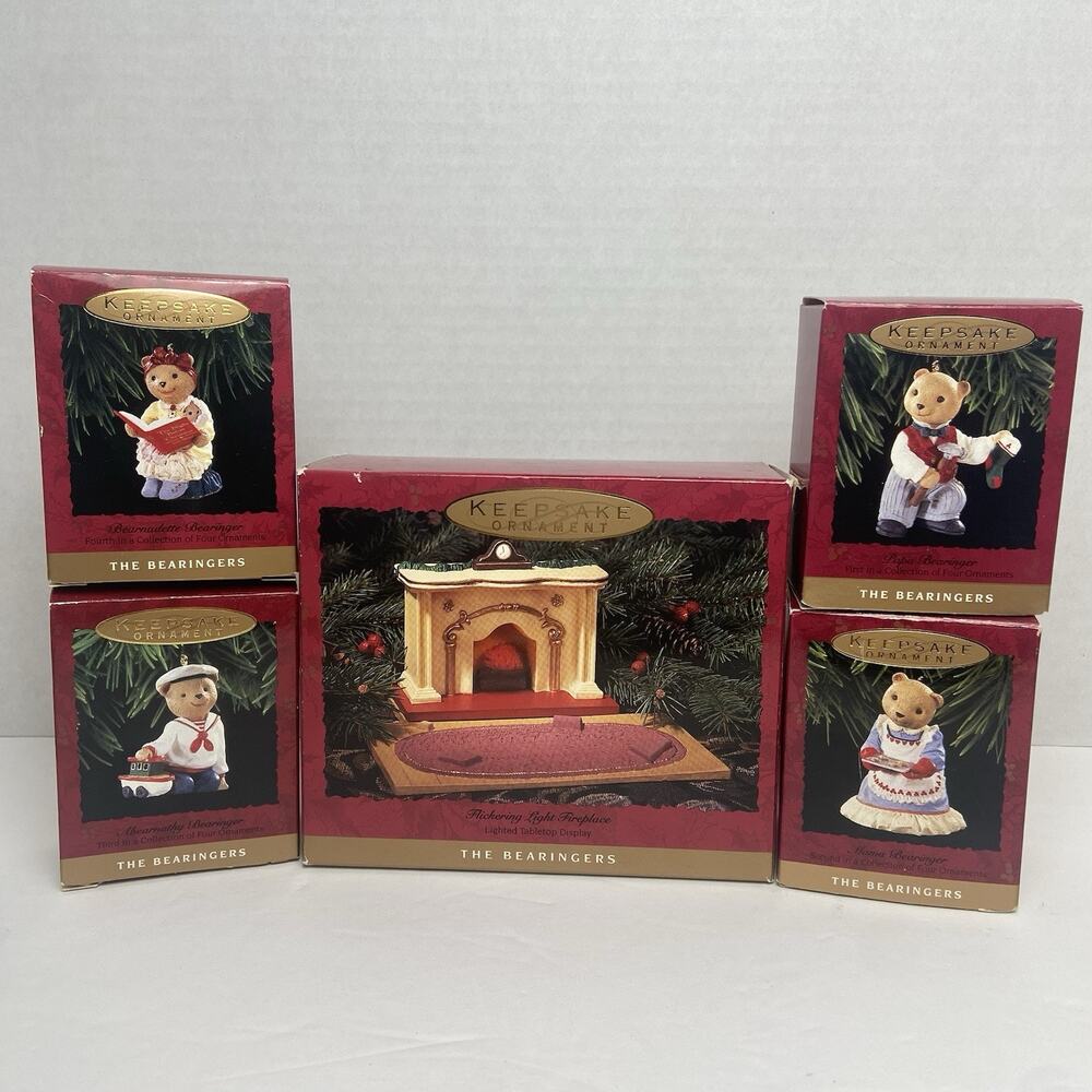 Hallmark The Bearingers Christmas Complete Set with boxes 1993, 5 piece Set